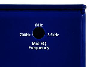 Ecstasy Blue Mini背面にあるミッドレンジ調整用のトリムポット