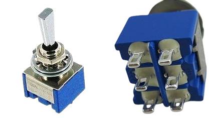 コイルタップ用に用意した「MS-500F」ON-ONスイッチ。MS-500F