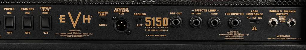 EVH 5150 Iconic 15W EL34 Headバックパネル